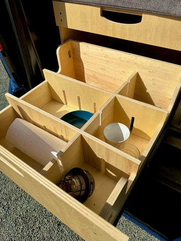 Organizers for rear drawers