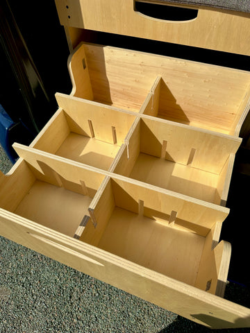 Organizers for rear drawers