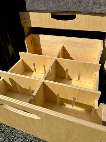 Organizers for rear drawers