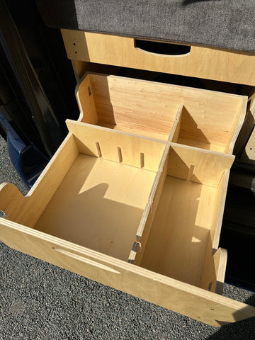 Organizers for rear drawers